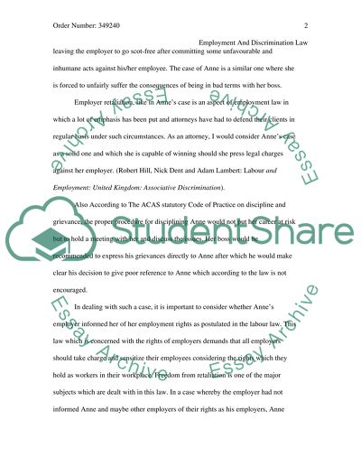 Employment and Discrimination Law