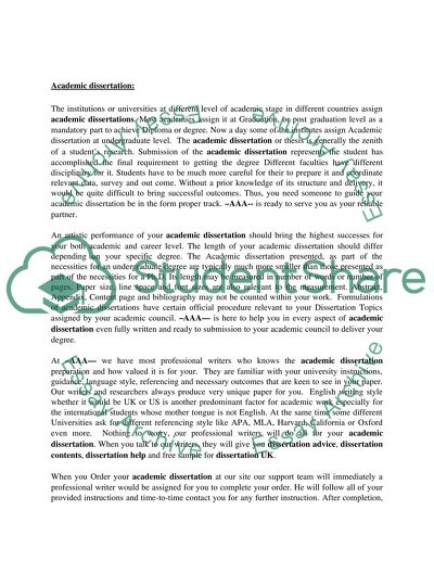 Academic Dissertation Writing