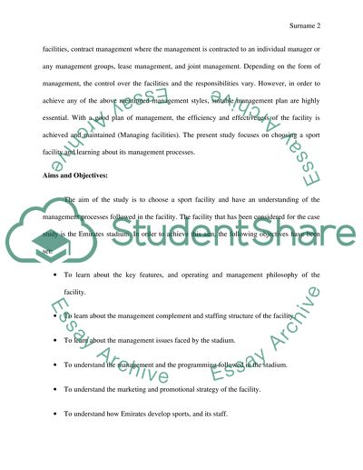 Sport Facility and Its Management Processes
