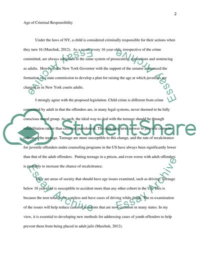 Age of Criminal Responsibility