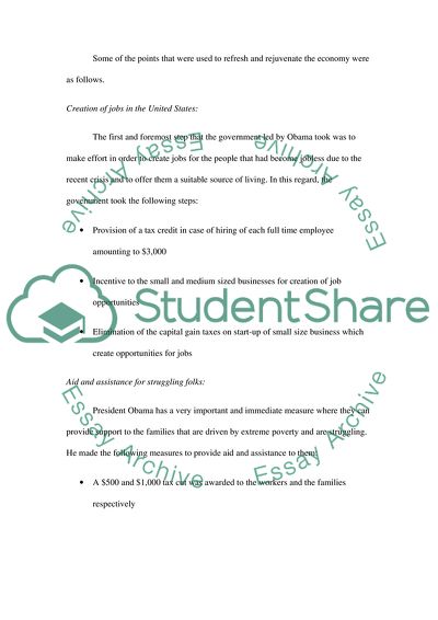 Obamas Economic Policy