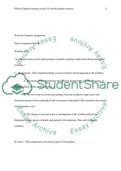 Effect Of Global Warming On The US And The Global Economy