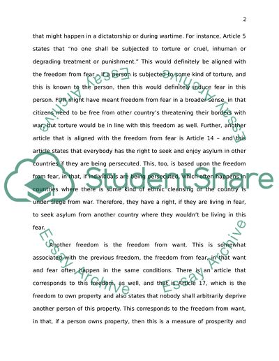 Four Freedoms and the Universal Declaration of Human Rights