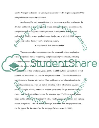 Data Mining and Web Personalization