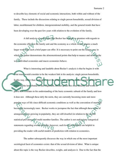 Gary S Beckers A treatise on the family