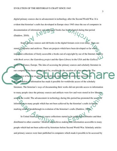 Evolution of the Historians Craft since 1945