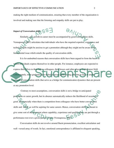 Importance of Effective Communication