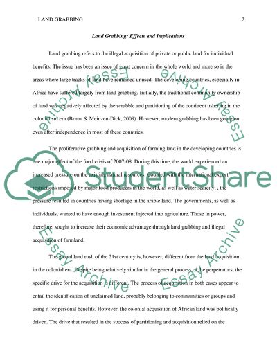 Goods and bads, causes and implications of land grabs