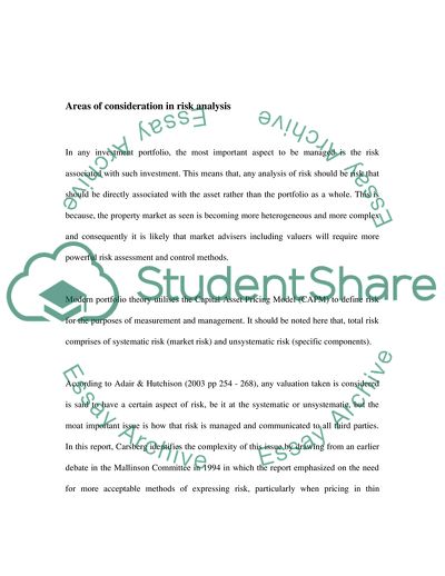 The Reporting of Risk in Real Estate Appraisal Property