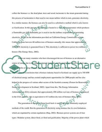Biomass Utilization as an Alternative Energy Source