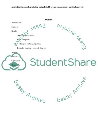 Analyzing the uses of scheduling methods in IT project management