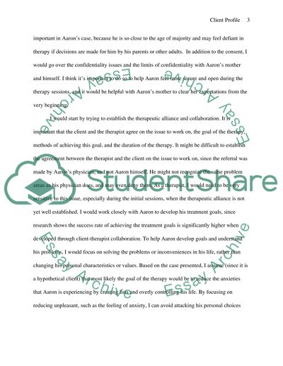 Evaluating Client Profile 2 Using a Cognitive or RET Approach