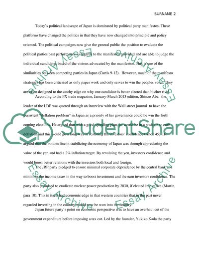 Japan politics and the FDI