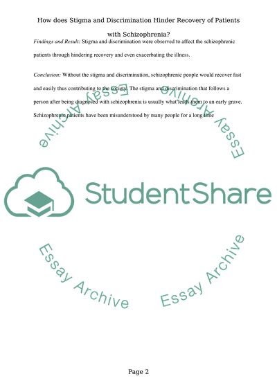 How do Stigma and Discrimination Hinder Recovery of Patients with Schizophrenia