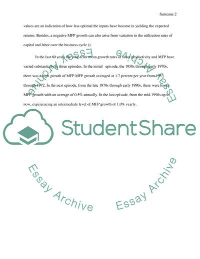 Discuss the overall trend in postwar aggregate productivity in the US