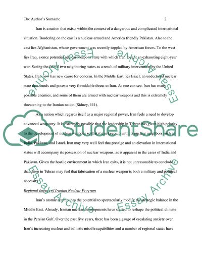 The Iranian Nuclear Weapons Program