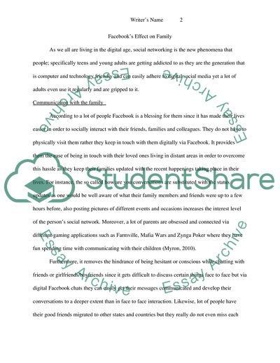 The Effect of Facebook on Family