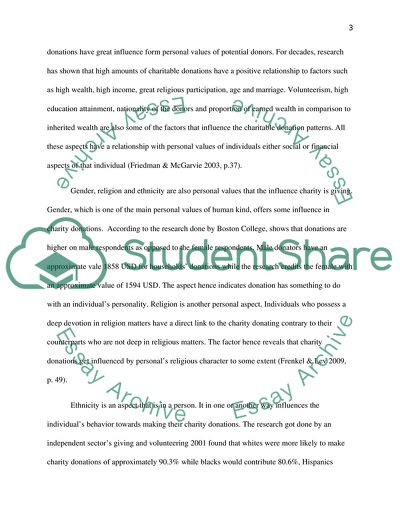 Size and Frequency of Charitable Donations