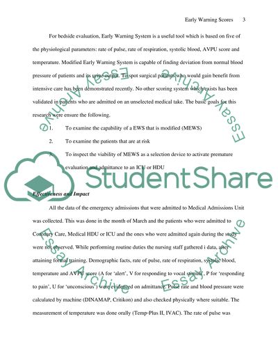 Early Warning Scores