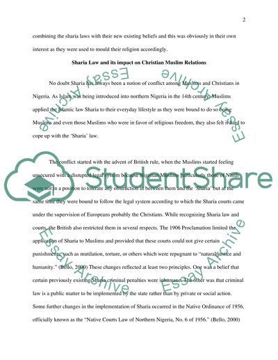 Islamic Sharia Law in Present Day Nigeria