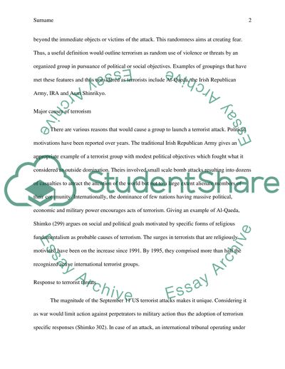Terrorism: Definition, Causes, and Responses