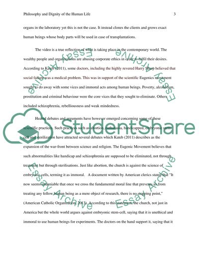 The Dignity of Human Life