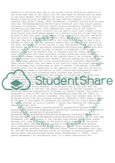 Benefits of the Ctrip Case Idea in the Future Life