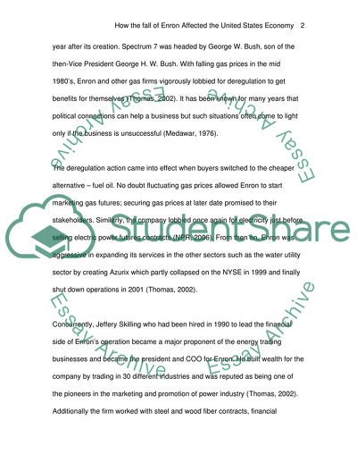 How The Fall of Enron Affected the United States Economy