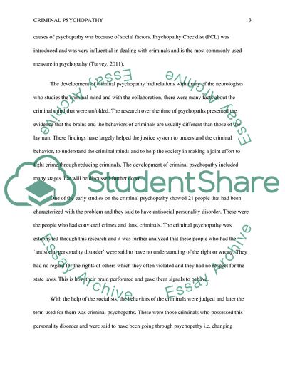 Criminal Psychopathy and Juvenile Psychopathy