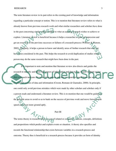 Conducting of Research - Avoiding of Bias, the Role of Theory Formulation, and Literature Review