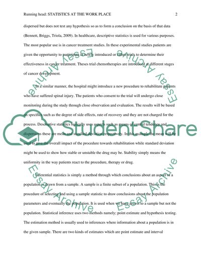 Statistics in the workplace