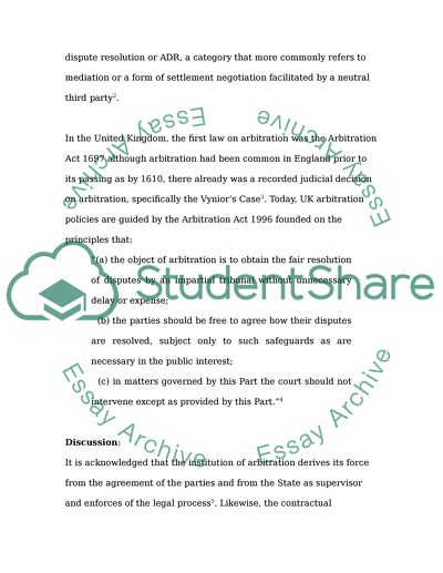 The Arbitration in the United Kingdom