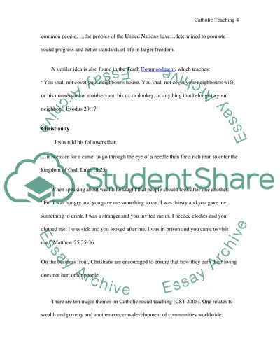 Catholic Teaching about Charity and Christianity