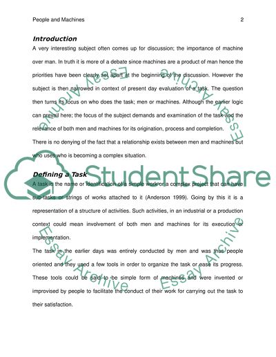 Who does the task People or machines. What is the right mix