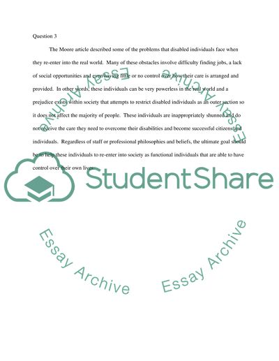 Problems of Disabled Individuals in the Real World