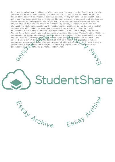 Strategic Human Resources Management as a Career Choice