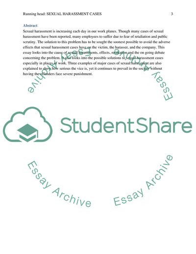 Sexual Harassment Cases