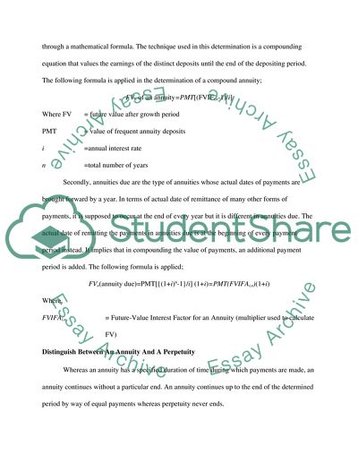 Distinguishes between an Annuity and a Perpetuity