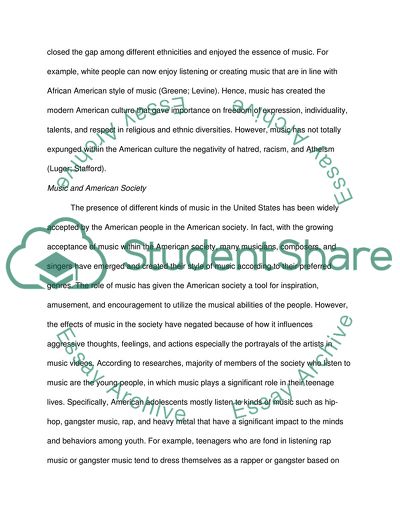 The Effects of Music and Media on American Culture and Society