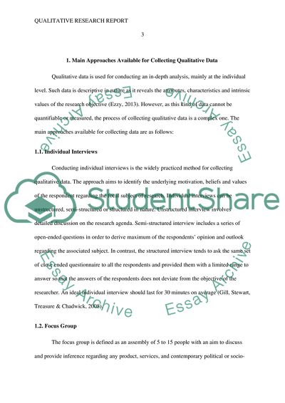 Qualitative Research Report