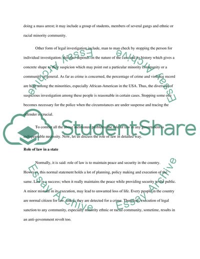 Race/Ethnicity in Modern Day Policing