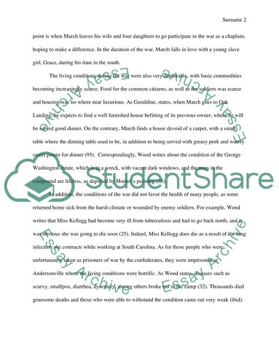 Social conditions of the civil war based on the books, March and Near Andersonville