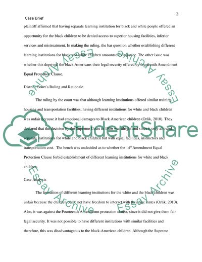 Analysis of the Case about Separate Learning Institutions
