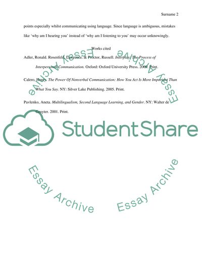 Verbal and Von-verbal Interactions in Society
