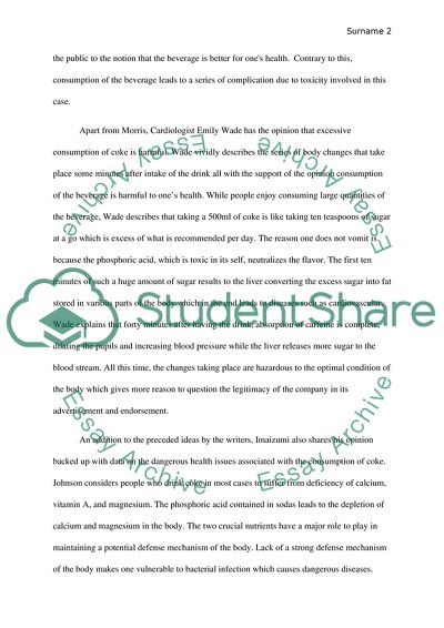 Is Consumption of Coke Harmful