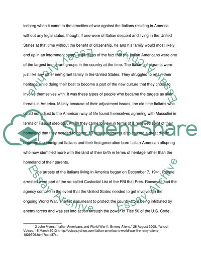 The Italian-American Interment During World War II