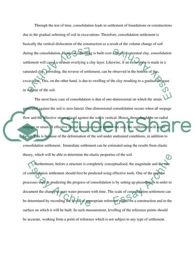 Soil Consolidation during Construction