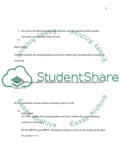 Homework in mangerial economics