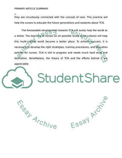 Parimary Article Summary