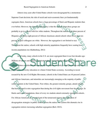 Racial Segregation in American Schools